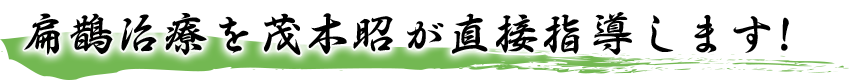 扁鵲治療を茂木昭が直接指導します!